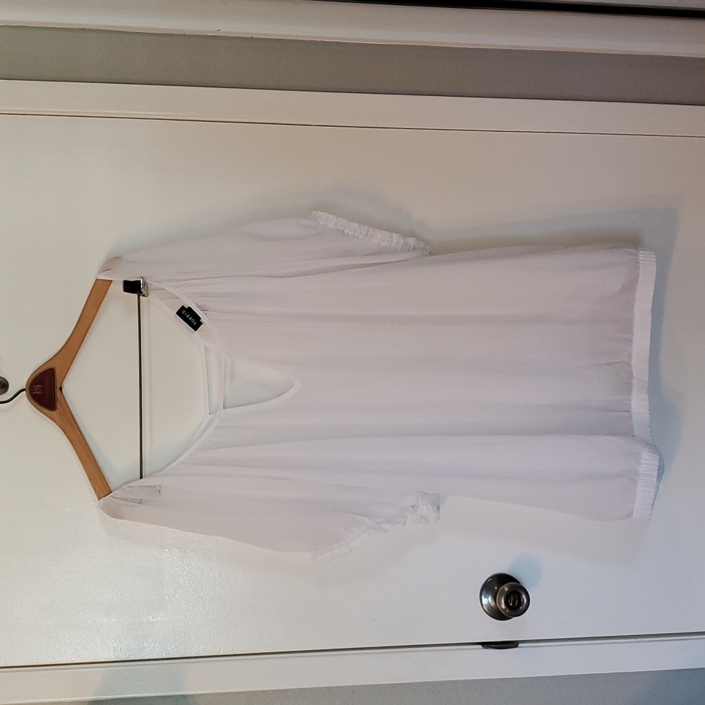 Torrid Sheer Chiffon Blouse Plus Size 4 White